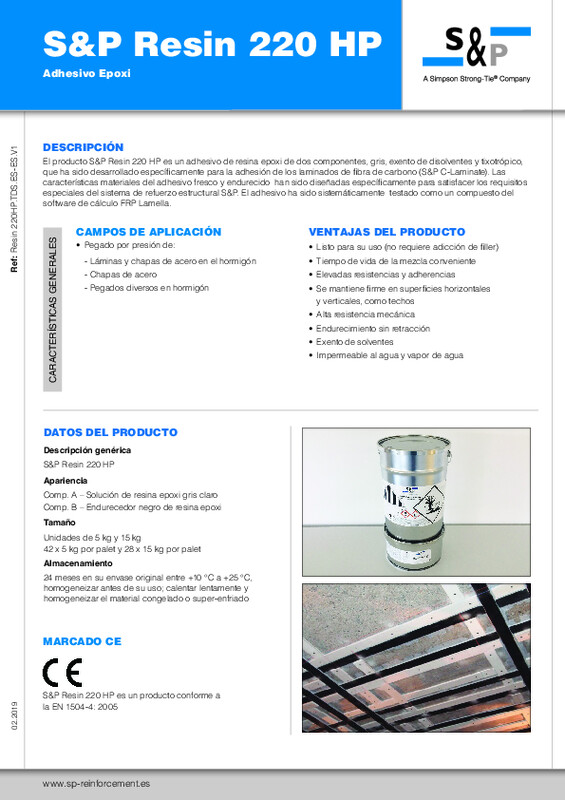 Ficha Técnica S&P Resin 220 HP