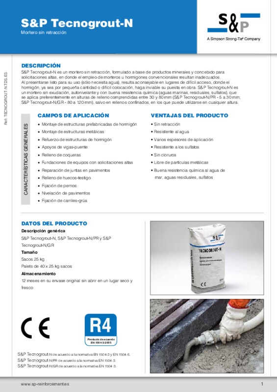 Ficha Técnica S&P Tecnogrout-N