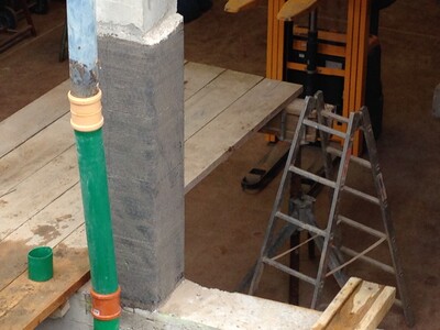 Columna reforzada terminada
